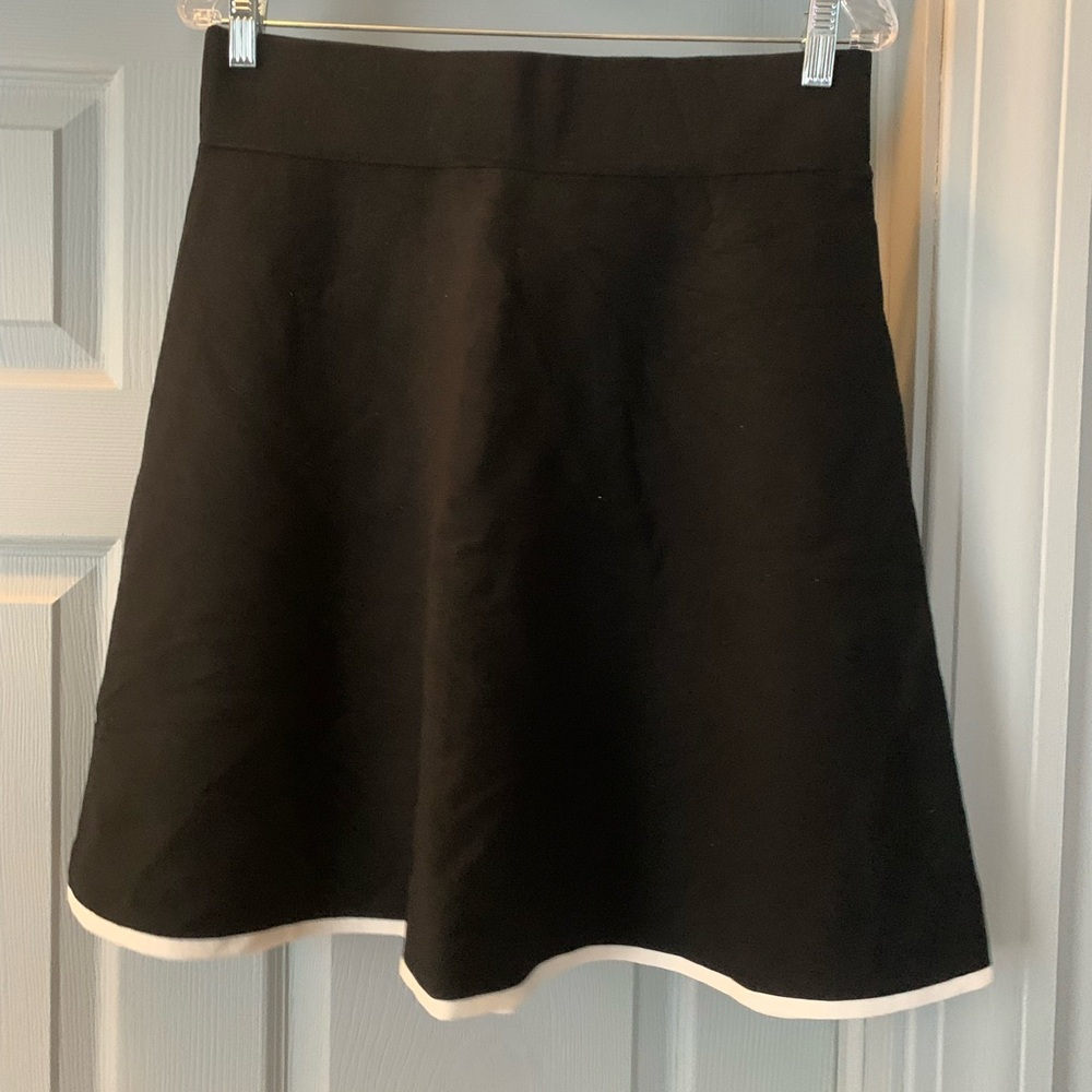 Ann Taylor Black A-Line Skirt with White Trim